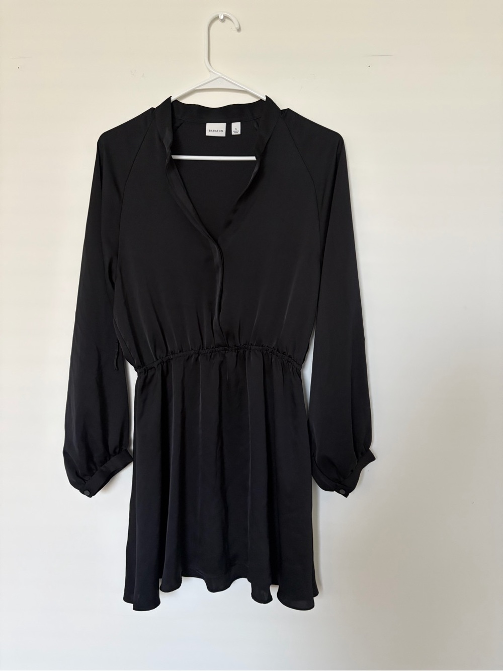 Babaton Long Sleeve V Neck Black Dress Size Small